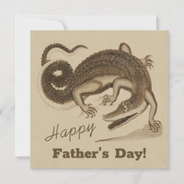 父の日ワイルドハッピー踊りワニのカード 招待状