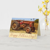 父の日ヴィンテージトラクター カード (黄色い花)
