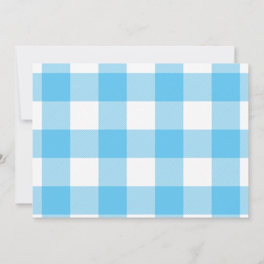 父の日ヴィンテージトラックブルーバッファローチェック 招待状 (裏面)