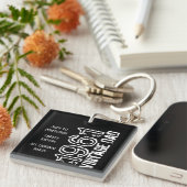 父の日ヴィンテージパパブラックレトロタイポグラフィ キーホルダー (正面右)