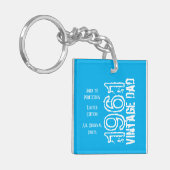 父の日ヴィンテージパパレトロタイプフォトブルー キーホルダー (正面左)