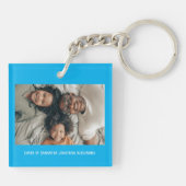 父の日ヴィンテージパパレトロタイプフォトブルー キーホルダー (裏面)