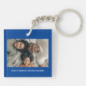 父の日ヴィンテージパパレトロ写真深いブルー キーホルダー (裏面)