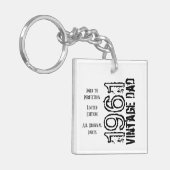 父の日ヴィンテージパパレトロ白黒写真 キーホルダー (正面左)