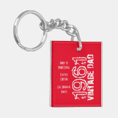 父の日ヴィンテージパパ赤レトロタイプ写真 キーホルダー (正面左)