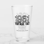 父の日ヴィンテージ年フォトブラックタイポグラフィ タンブラーグラス (裏面)