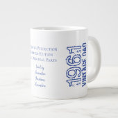 父の日ヴィンテージ年フォトブルー ジャンボコーヒーマグカップ (正面右)