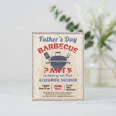 父の日ヴィンテージBBQパーティの招待状 ポストカード (スタンド正面)