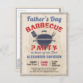 父の日ヴィンテージBBQパーティの招待状 ポストカード (正面/裏面)