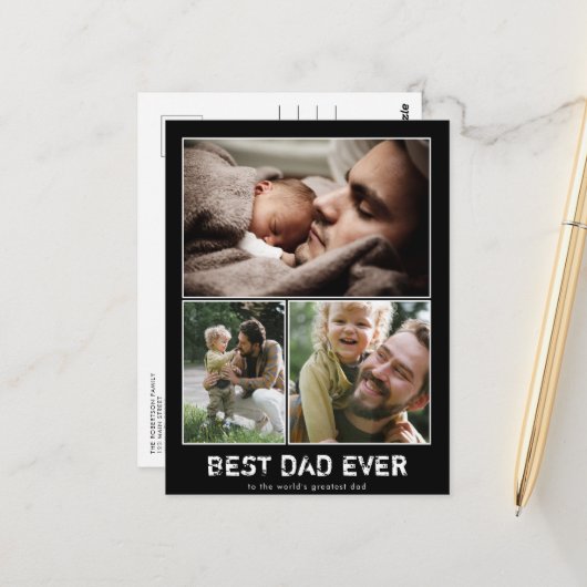 父の日三枚目写真用はがき ポストカード (正面/裏面インサイチュ)