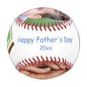 父の日写真野球カスタム 野球ボール (裏面)