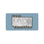 父の日切り出しあなたの写真を追加水玉模様父 ラベル (正面)