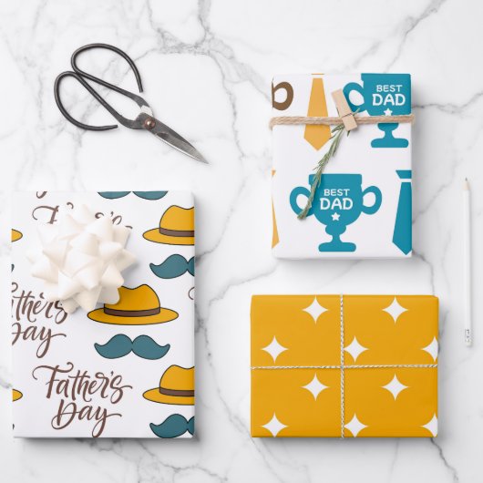 父の日勝者パパセット ラッピングペーパーシート (正面)