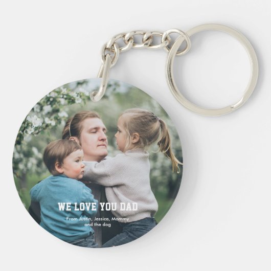 父の日名前をカスタムすると写真野球パパ キーホルダー (裏面)