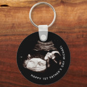 父の日名前をカスタムする写真ベビーソノグラム キーホルダー (正面)