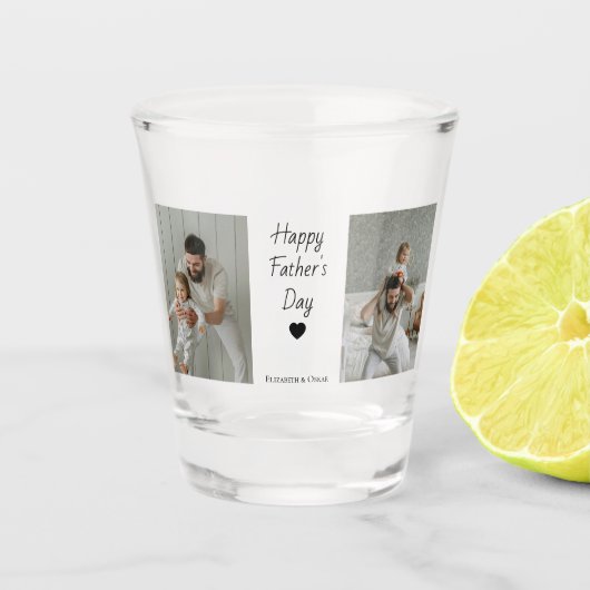 父の日射鏡 – 写真と子供の名前 ショットグラス (正面)