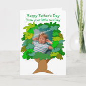 父の日小さい猿の写真カードテンプレート カード (正面)