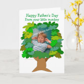 父の日小さい猿の写真カードテンプレート カード (黄色い花)