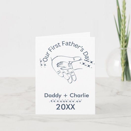 父の日小さな手折りグリーティングカード カード (正面)