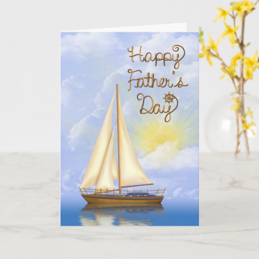 父の日帆船 カード (黄色い花)