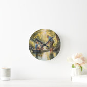 父の日帰り魚釣り ラウンド壁時計 (ホーム)