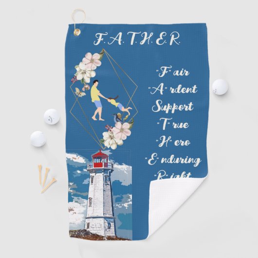 父の日引用文パパ娘ボンディングライトハウス ゴルフタオル (インサイチュ)