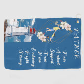 父の日引用文パパ娘ボンディングライトハウス ゴルフタオル (横)