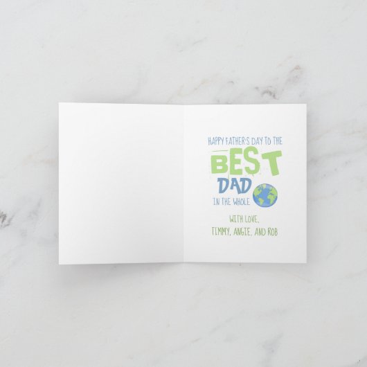 父の日引用文ワールド最高のパパモダン カード (内部)