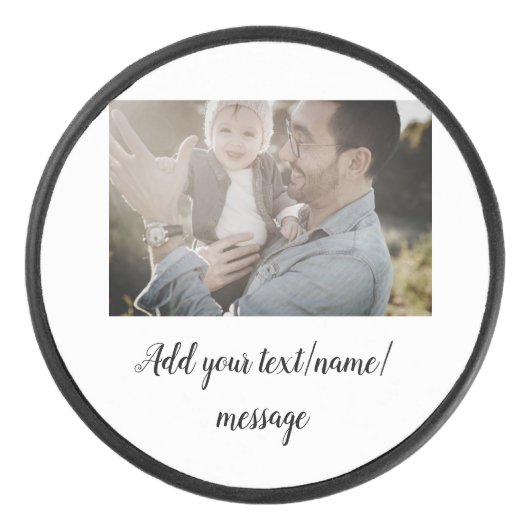 父の日息子の父パパ追加フォト文字パパgif アイスホッケーパック (正面)