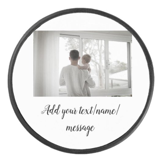 父の日息子の父パパ追加フォト文字パパgif アイスホッケーパック (正面)