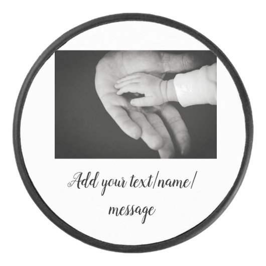 父の日息子の父パパ追加フォト文字パパgif アイスホッケーパック (正面)