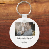 父の日息子の父パパ追加フォト文字パパgif キーホルダー (正面)