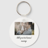 父の日息子の父パパ追加フォト文字パパgif キーホルダー (裏面)