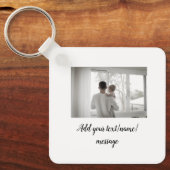 父の日息子の父パパ追加フォト文字パパgif キーホルダー (正面)