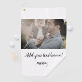 父の日息子の父パパ追加フォト文字パパgif ゴルフタオル (インサイチュ)