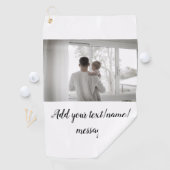 父の日息子の父パパ追加フォト文字パパgif ゴルフタオル (インサイチュ)