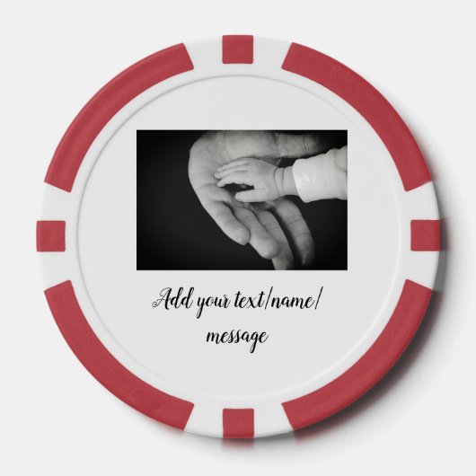 父の日息子の父パパ追加フォト文字パパgif ポーカーチップ (正面)