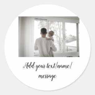 父の日息子の父パパ追加フォト文字パパgif ラウンドシール