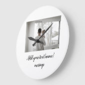 父の日息子の父パパ追加フォト文字パパgif ラージ壁時計 (傾斜)