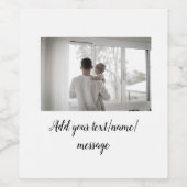 父の日息子の父パパ追加フォト文字パパgif ワインラベル (シングルラベル)