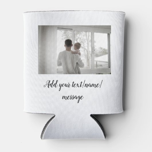 父の日息子の父パパ追加フォト文字パパgif 缶クーラー (正面)