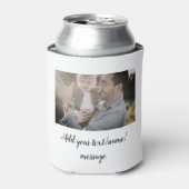 父の日息子の父パパ追加フォト文字パパgif 缶クーラー (缶正面)