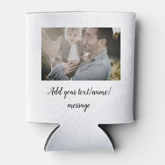 父の日息子の父パパ追加フォト文字パパgif 缶クーラー (正面)