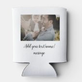 父の日息子の父パパ追加フォト文字パパgif 缶クーラー (裏面)