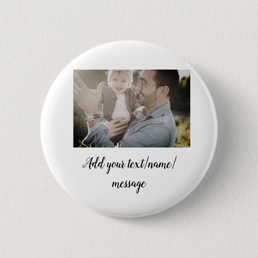 父の日息子の父パパ追加フォト文字パパgif 缶バッジ (正面)