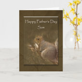 父の日息子 – 自然 – リス カード (黄色い花)