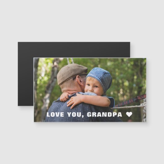 父の日愛おじいちゃんフォトマグネットカード (正面/裏面)
