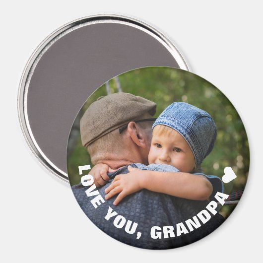 父の日愛おじいちゃん写真 マグネット (正面/裏面)