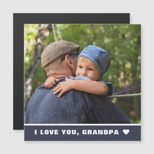 父の日愛のおじいちゃんフォトマグネットカード (正面/裏面)