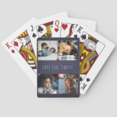 父の日愛パパ4フォトコラージュ海軍 トランプ (裏面)